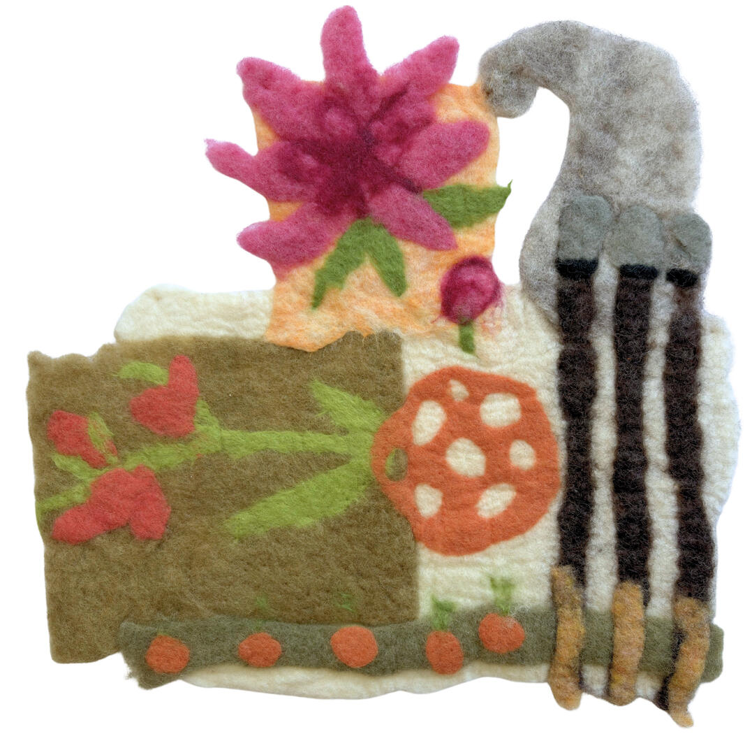 memories of spring, 2026, Merino and Ontario dorset-blend wool with natural dyes, 14.5" x 14"