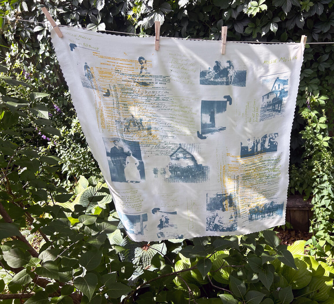 &quot;Millie&quot;, 2024, screen printing with pigment on silk crepe back satin, size: 28.5&quot; x 27.5&quot;