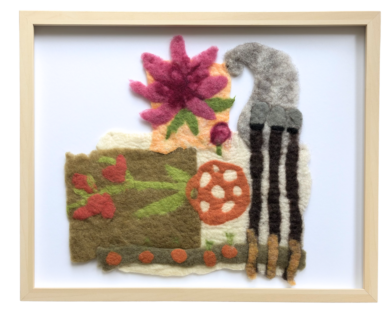 memories of spring, 2026, Merino and Ontario dorset-blend wool with natural dyes, 14.5" x 14"