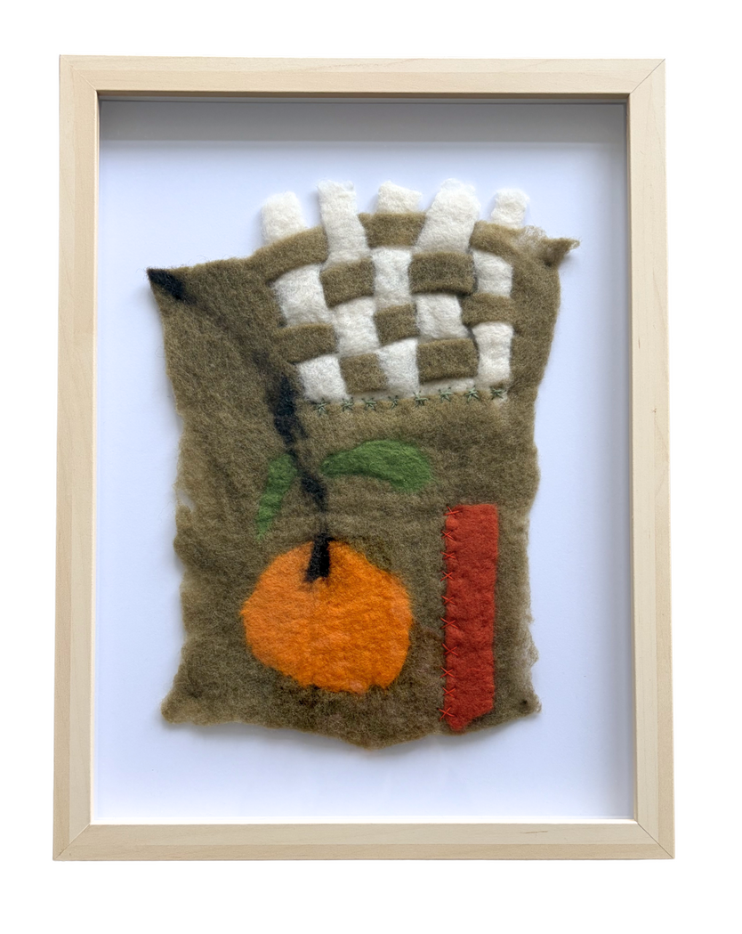 orange you glad, 2026, Merino and Ontario dorset-blend wool with natural dyes, size: 12" x 9"